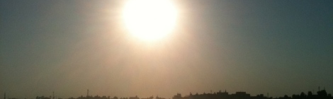 The sun rises over Luxor